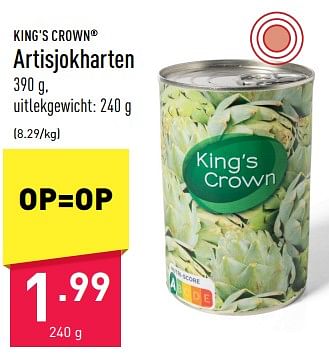 Promoties Artisjokharten - King's Crown - Geldig van 30/06/2023 tot 07/07/2023 bij Aldi