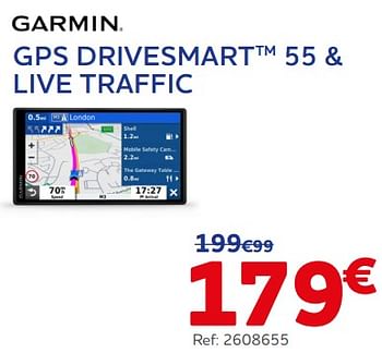 Promoties Garmin gps drivesmart 55 + live traffic - Garmin - Geldig van 21/06/2023 tot 22/08/2023 bij Auto 5