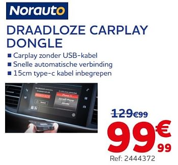 Promoties Norauto draadloze carplay dongle - Norauto - Geldig van 21/06/2023 tot 22/08/2023 bij Auto 5
