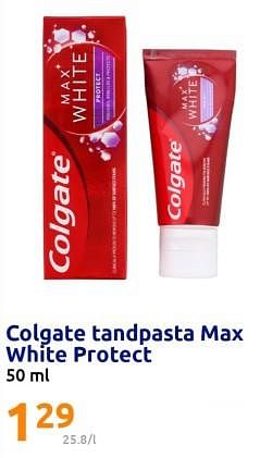 Promoties Colgate tandpasta max white protect - Colgate - Geldig van 21/06/2023 tot 27/06/2023 bij Action