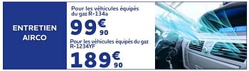 Promotions Entretien airco pour les véhicules équipés du gaz r-134a - Produit maison - Auto 5  - Valide de 21/06/2023 à 22/08/2023 chez Auto 5