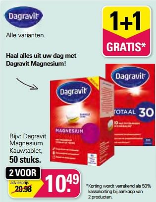 Promotions Dagravit magnesium kauwtablet - Dagravit - Valide de 21/06/2023 à 08/07/2023 chez De Online Drogist