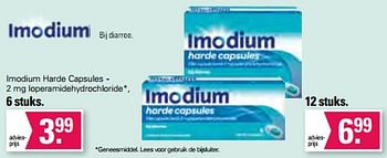 Promoties Imodium harde capsules - 2 mg loperamidehydrochloride - Imodium - Geldig van 21/06/2023 tot 08/07/2023 bij De Online Drogist