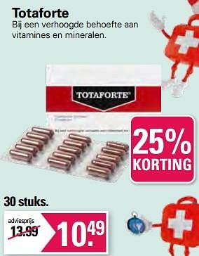 Promoties Totaforte vitamines en mineralen - Totaforte - Geldig van 21/06/2023 tot 08/07/2023 bij De Online Drogist