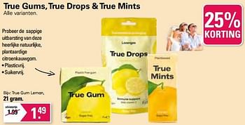 Promoties True gum lemon - Huismerk - De Online Drogist - Geldig van 21/06/2023 tot 08/07/2023 bij De Online Drogist