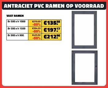 Promoties Antraciet pvc ramen vast ramen - Huismerk - Bouwcenter Frans Vlaeminck - Geldig van 03/07/2023 tot 31/07/2023 bij Bouwcenter Frans Vlaeminck