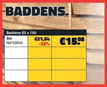 Promotions Baddens 3m - Produit maison - Bouwcenter Frans Vlaeminck - Valide de 03/07/2023 à 31/07/2023 chez Bouwcenter Frans Vlaeminck
