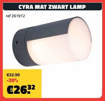 Promoties Cyra mat zwart lamp - Lutec - Geldig van 03/07/2023 tot 31/07/2023 bij Bouwcenter Frans Vlaeminck