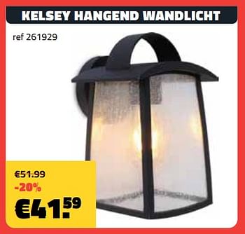 Promoties Kelsey hangend wandlicht - Lutec - Geldig van 03/07/2023 tot 31/07/2023 bij Bouwcenter Frans Vlaeminck