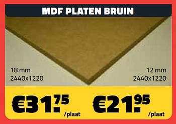 Promoties Mdf platen bruin - Huismerk - Bouwcenter Frans Vlaeminck - Geldig van 03/07/2023 tot 31/07/2023 bij Bouwcenter Frans Vlaeminck