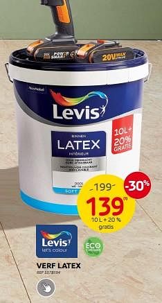 Promoties Verf latex - Levis - Geldig van 28/06/2023 tot 17/07/2023 bij Brico