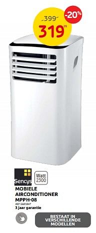 Promoties Sencys mobiele airconditioner mpph-08 - Sencys - Geldig van 28/06/2023 tot 17/07/2023 bij Brico