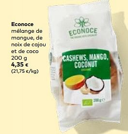 Promotions Econoce mélange de mangue, de noix de cajou et de coco - Econoce - Valide de 21/06/2023 à 18/07/2023 chez Bioplanet