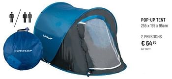 Promoties Pop-up tent 2-persoons - Dunlop - Geldig van 22/06/2023 tot 24/07/2023 bij Freetime