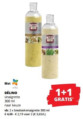 Promoties Délino vinaigrette bieslookvinaigrette - Delino - Geldig van 29/06/2023 tot 12/07/2023 bij Spar (Colruytgroup)