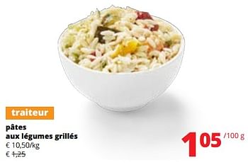Promoties Pâtes aux légumes grillés - Huismerk - Spar Retail - Geldig van 29/06/2023 tot 12/07/2023 bij Spar (Colruytgroup)