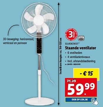 Secretaris Kleverig Verspreiding SilverCrest Silvercrest staande ventilator - Promotie bij Lidl