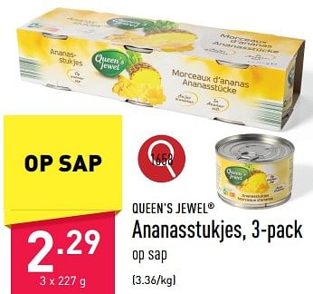 Promoties Ananasstukjes - Queen's Jewel - Geldig van 07/07/2023 tot 14/07/2023 bij Aldi