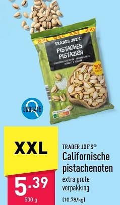 Promoties Californische pistachenoten - TRADER JOE’S - Geldig van 05/07/2023 tot 14/07/2023 bij Aldi