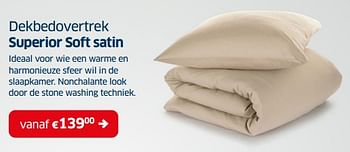 Promoties Dekbedovertrek superior soft satin - Huismerk - Sleeplife - Geldig van 01/07/2023 tot 31/07/2023 bij Sleeplife