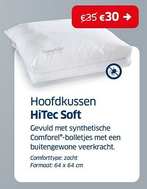 Promoties Hoofdkussen hitec soft - Huismerk - Sleeplife - Geldig van 01/07/2023 tot 31/07/2023 bij Sleeplife