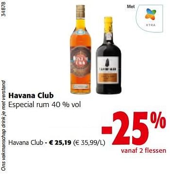 Promoties Havana club especial rum - Havana club - Geldig van 28/06/2023 tot 11/07/2023 bij Colruyt