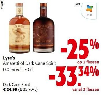 Promoties Lyre’s dark cane spirit - Lyre's - Geldig van 28/06/2023 tot 11/07/2023 bij Colruyt
