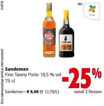 Promoties Sandeman fine tawny porto - Sandeman - Geldig van 28/06/2023 tot 11/07/2023 bij Colruyt