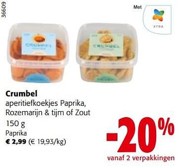 Promoties Crumbel aperitiefkoekjes paprika - Crumbel - Geldig van 28/06/2023 tot 11/07/2023 bij Colruyt