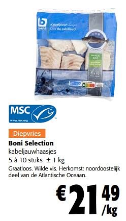 Promoties Boni selection kabeljauwhaasjes - Boni - Geldig van 28/06/2023 tot 11/07/2023 bij Colruyt
