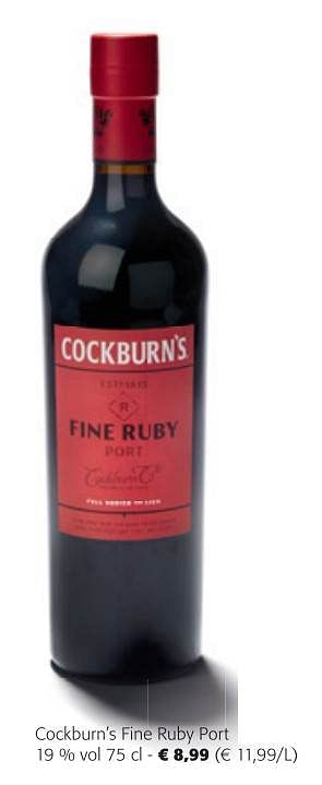 Promoties Cockburn`s fine ruby port - Cockburn's - Geldig van 28/06/2023 tot 11/07/2023 bij Colruyt