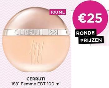 Promoties Cerruti 1881 femme edt - Cerruti 1881 - Geldig van 01/07/2023 tot 31/07/2023 bij ICI PARIS XL
