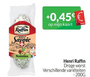 Promoties Henri raffin droge worst - Henri Raffin - Geldig van 01/07/2023 tot 31/07/2023 bij Intermarche