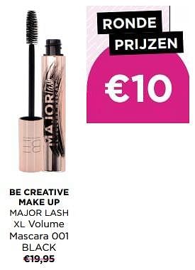 Promotions Be creative make up major lash xl volume mascara 001 black - BE Creative Make Up - Valide de 01/07/2023 à 31/07/2023 chez ICI PARIS XL