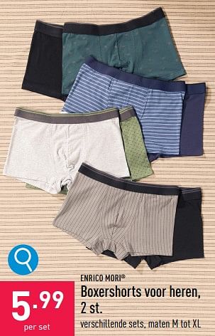 Enrico Mori Boxershorts voor heren Promotie bij Aldi