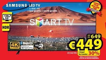 Promoties Samsung led tv ue55au7092 - Samsung - Geldig van 01/07/2023 tot 12/07/2023 bij ElectroStock