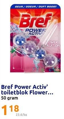 Promoties Bref power activ` toiletblok flower - Bref - Geldig van 28/06/2023 tot 04/07/2023 bij Action