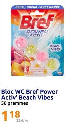 Promotions Bloc wc bref power activ` beach vibes - Bref - Valide de 28/06/2023 à 04/07/2023 chez Action