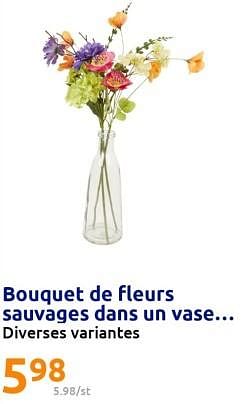 Promotions Bouquet de fleurs sauvages dans un vase - Produit Maison - Action - Valide de 28/06/2023 à 04/07/2023 chez Action