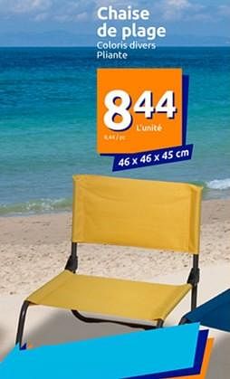 Promotions Chaise de plage - Produit Maison - Action - Valide de 28/06/2023 à 04/07/2023 chez Action