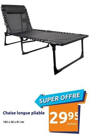 Promotions Chaise longue pliable - Produit Maison - Action - Valide de 28/06/2023 à 04/07/2023 chez Action