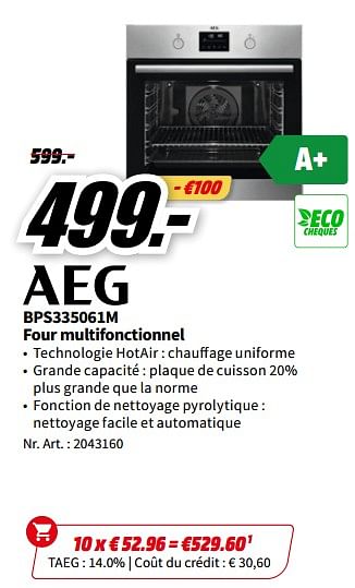Promotions Aeg bps335061m four multifonctionnel - AEG - Valide de 01/07/2023 à 02/07/2023 chez Media Markt