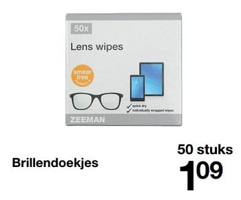 Promoties Brillendoekjes - Huismerk - Zeeman  - Geldig van 01/07/2023 tot 07/07/2023 bij Zeeman
