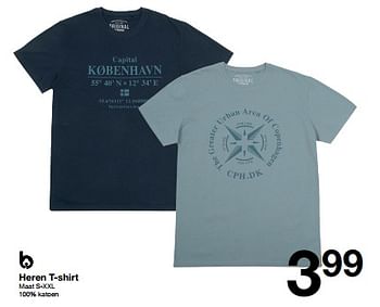 Promoties Heren t-shirt - Huismerk - Zeeman  - Geldig van 01/07/2023 tot 07/07/2023 bij Zeeman