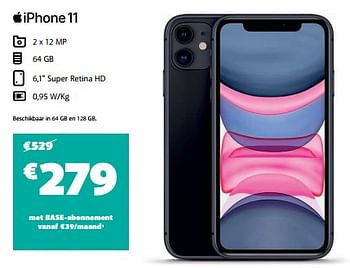 Promotions Apple iphone 11 - Apple - Valide de 30/06/2023 à 26/07/2023 chez Base