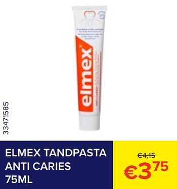 Promoties Elmex tandpasta anti caries - Elmex - Geldig van 01/07/2023 tot 31/07/2023 bij Euro Shop