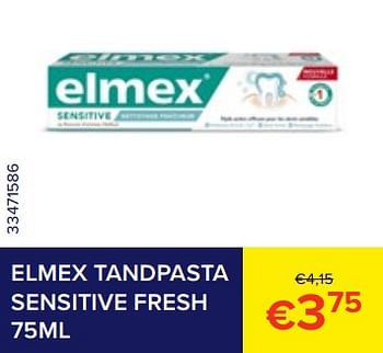 Promoties Elmex tandpasta sensitive fresh - Elmex - Geldig van 01/07/2023 tot 31/07/2023 bij Euro Shop