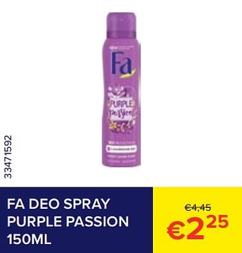 Promoties Fa deo spray purple passion - Fa - Geldig van 01/07/2023 tot 31/07/2023 bij Euro Shop