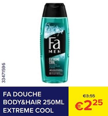 Promoties Fa douche body+hair extreme cool - Fa - Geldig van 01/07/2023 tot 31/07/2023 bij Euro Shop