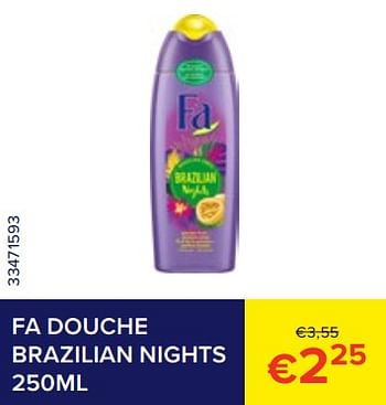 Promoties Fa douche brazilian nights - Fa - Geldig van 01/07/2023 tot 31/07/2023 bij Euro Shop
